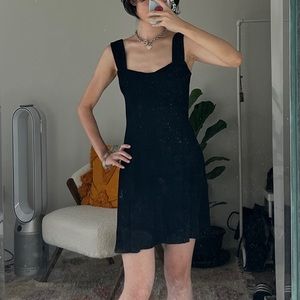 Reformation square neck chiffon LBD sz2